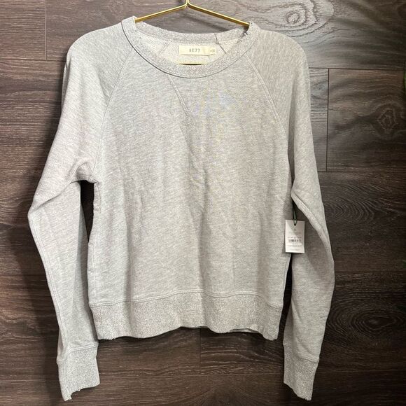 AE 77 by American Eagle Distressed Waist-Length Crewneck Sweatshirt in Gray. NWT - Picture 1 of 5